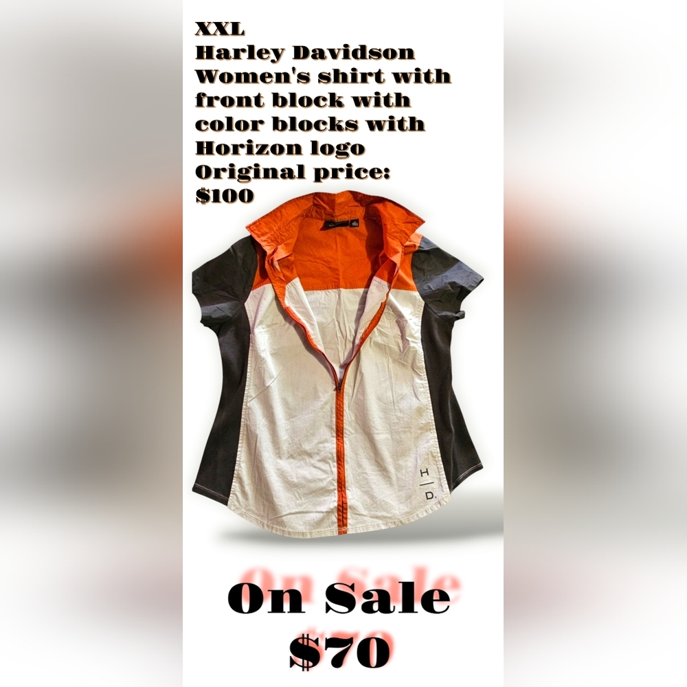 Harley-Davidson Orange and Black Zipper Detail
